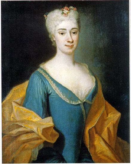 Louis de Silvestre Moszinska. olgemalde von Louis de Silvestre. Sweden oil painting art